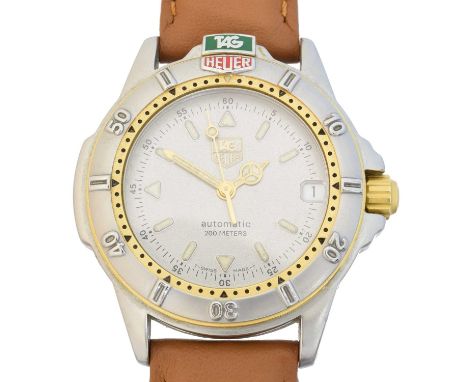 A Tag Heuer automatic 200 meters wristwatch, no. WF2221-K, the signed circular dial with baton hour markers and date aperture