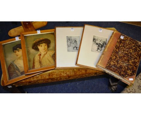 William Findlay
'The Flower Girl'
Etching, signed lower right, 15 x 11cm, together with another by the same artist, Wilkie & 