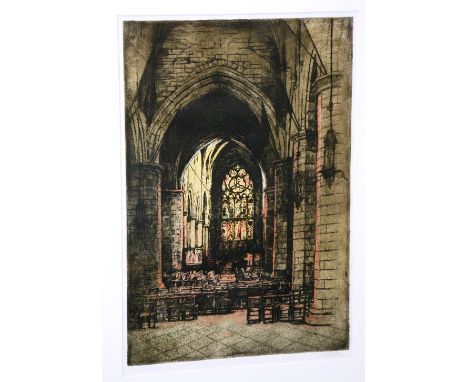A Forrester
'The Great East Window, St Giles Cathedral, Edinburgh'
Coloured etching, signed in pencil, 38 x 26cm