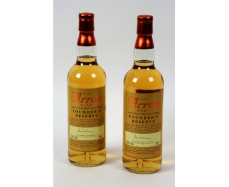 Two bottles of The Arran Malt Founders Reserve Single Island Malt Scotch Whisky, 43% vol, 70cl