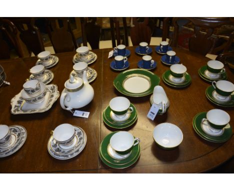 A quantity of china tea and coffee wares, to include Royal Crown Derby teaset, Coalport coffee set, Spode teaset etc