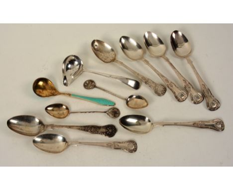 A mixed lot of Victorian and later silver spoons, to include Edinburgh and Sheffield examples, as well as a Norwegian silver 