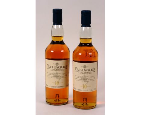 Two bottles of Talisker 10 Year Old Single Malt Scotch Whisky, 45.8% vol, 70cl, boxed