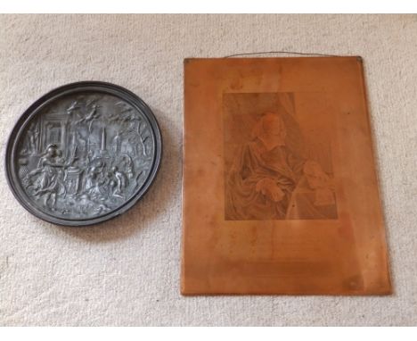 Gulielnins Dugdale – a copper printing plate worked with a portrait – G. Harris, Shoe Lane, London, 9.75” x 7.5” together wit