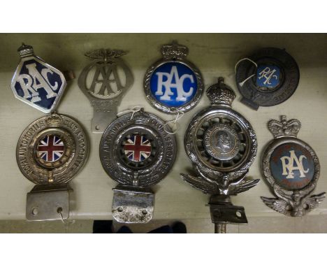 Royal Automobile Club Association bar badges from the early 20thC onwards: to include one featuring the profile portrait of t