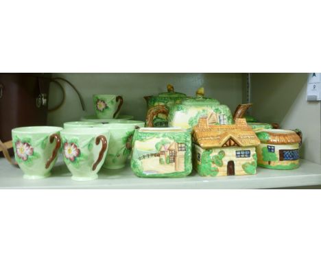 Beswick china tableware, variously decorated in Cottage pattern and Hunting scenes; and Carlton Ware china floral and leaf pa