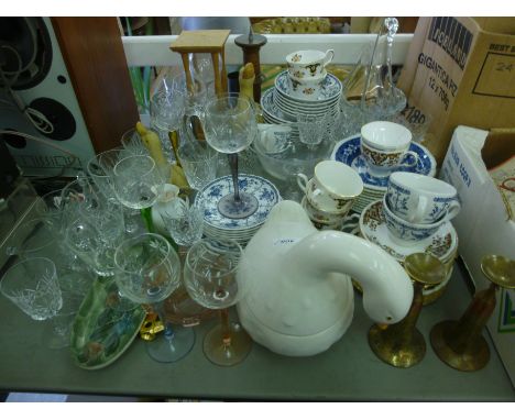 A mixed lot comprising china, glass and collectables: to include a set of ten Copeland Spode Italian pattern soup bowls  10''