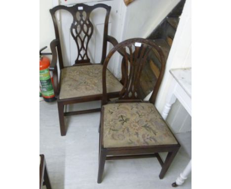 Furniture: to include a mid 20thC mahogany firescreen, raised on splayed feet  37''h  30''w       BSR