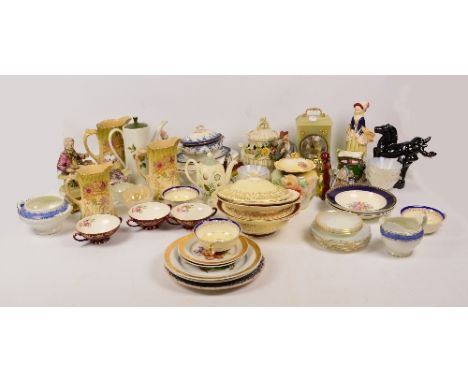 A large quantity of mixed ceramics including a small Royal Worcester blue and white gilt heightened small lidded tureen and s