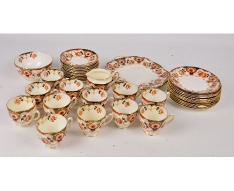 A late Victorian/Edwardian part tea service decorated in the vesta pattern.