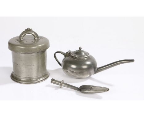 A 19th century pewter medicine spoon, circa 1830, made by James Dixon & Son, Birmingham and invented by Charles Gibson in 182