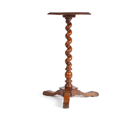                         A William & Mary walnut candlestand, circa 1690,  the octagonal top with ovolo-moulded edge, on a spi