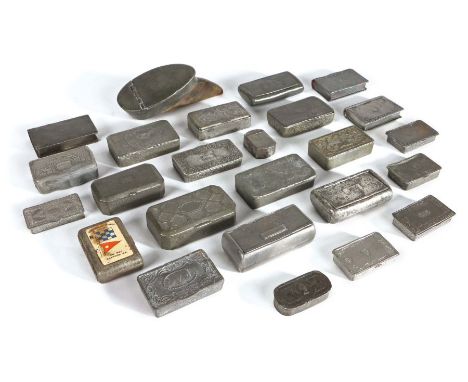 A 19th century pewter and horn snuff box, ScottishBy John Durie, (fl.1830-1868), (PS15988); together with twenty four mostly 