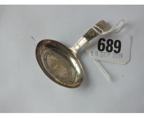 George III caddy spoon engraved bowl and handle, B’ham 1801 by J Taylor        
