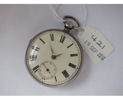 Gents silver pocket watch with seconds dial    
