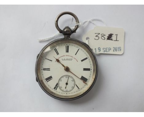 A boxed silver pocket watch by JG Graves  “The Express English lever” with seconds dial    