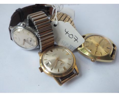 Three gents wrist watches (Hugentobler, Rotary and Rytima)         