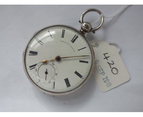 Gents silver pocket watch with seconds sweep     