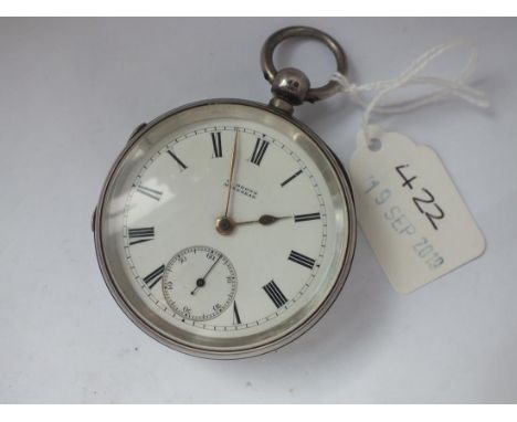 Good gents silver pocket watch by Brown of Minehead with seconds dial       