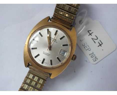 Gents Montine watch with seconds sweep and date aperture, on flexi strap       