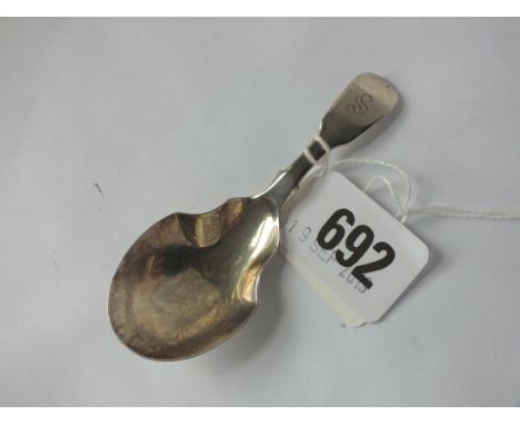 Exeter. William IV caddy spoon with shovel bowl, 1836 by ES  