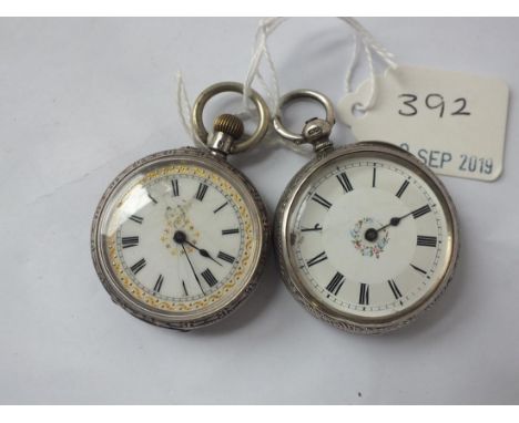Two ladies silver pocket watches      
