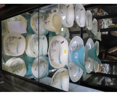 A Midwinter part dinner service, with Cannes and Riviera transfer designs