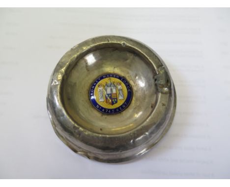 Masonic: An enamel and silver ashtray for the Romney Marsh Lodge 4743 Kent consecrated 1924