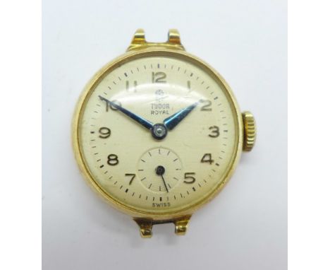 A lady's 9ct gold Tudor Royal wristwatch head
