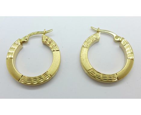 A pair of 14ct gold earrings, 2.2g