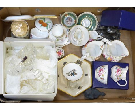 Royal Crown Derby Posies china, a Royal Worcester cream and sugar, boxed, etc.