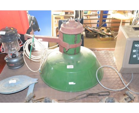 A large Revo green enamel outside light complete with fixings