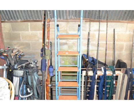 A metal and wooden step ladder