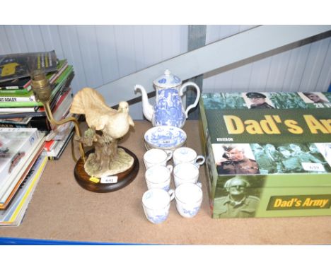 A collection of Royal Worcester blue and white decorated coffee ware