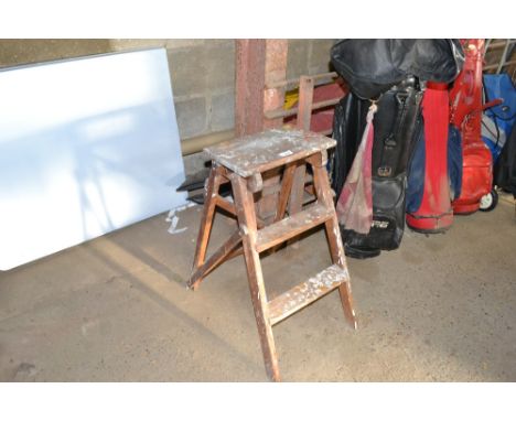 A wooden step ladder