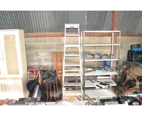 An aluminium step ladder