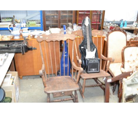 Two stick back rocking chairs