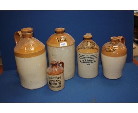 Five Stoneware Jars including Worcester, Leominster and Wolverhampton.
