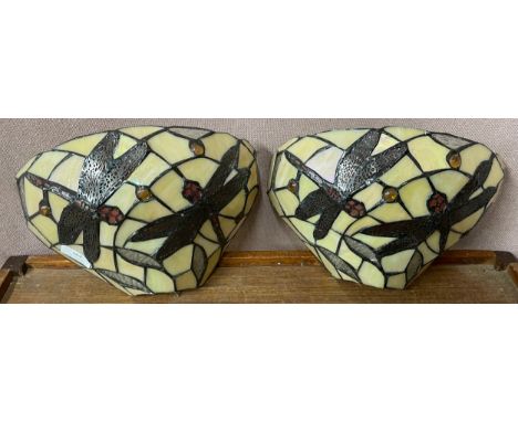 A pair of Tiffany style wall light shades 