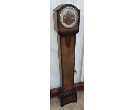 An Art Deco oak dwarf longcase clock 