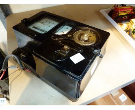 VINTAGE ELECTRIC METER. Shilling operated electricity meter