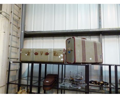 VINTAGE LUGGAGE TRUNKS. Two matching vintage luggage cases