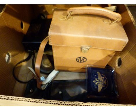 CASED METERS. Two cased Avo meters and other tools