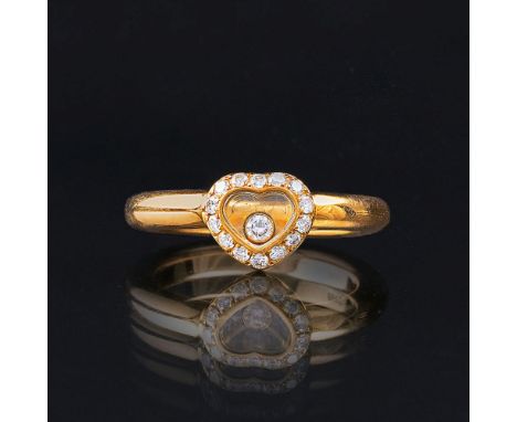 Chopard. Brillant-Herzring 'Happy Diamond'. 18 kt. Roségold, gest., 'Chopard', num. 3469. 968996 82/2890. Schauseite hinter G