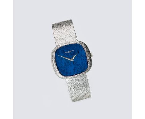 Vacheron &amp; Constantin. Herren-Armbanduhr mit Lapislazuli-Zifferblatt. 1970er. 18 kt. WG, gest., reliefiert. Handaufzug. T