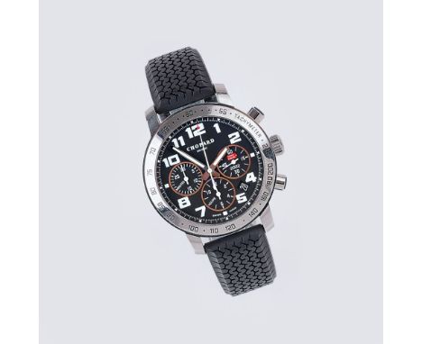 Chopard. Herren-Armbanduhr Chronograph 'Mille Miglia'. Edelstahl. Automatik. Schwarzes Zifferblatt, illuminierte arab. Ziffer