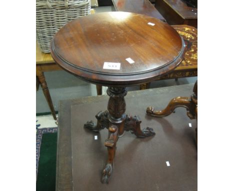 Victorian mahogany and walnut pedestal tripod lamp table. (B.P. 24% incl. VAT)