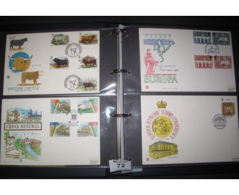 Great Britain 1979-2002 collection of Stuart First Day Covers in blue album with all special cancels.(B.P. 24% incl. VAT)
