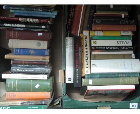 Two boxes of Welsh interest books to include; 'History of the Princes of South Wales' 1876, Cardigan Priory in the olden days