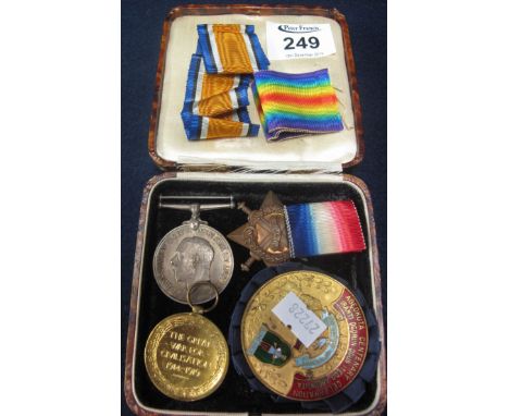 First World War medal trio to include: War Medal, Victory Medal and '14-'15 Star, awarded to Private W.H. Wilson, Royal Manch